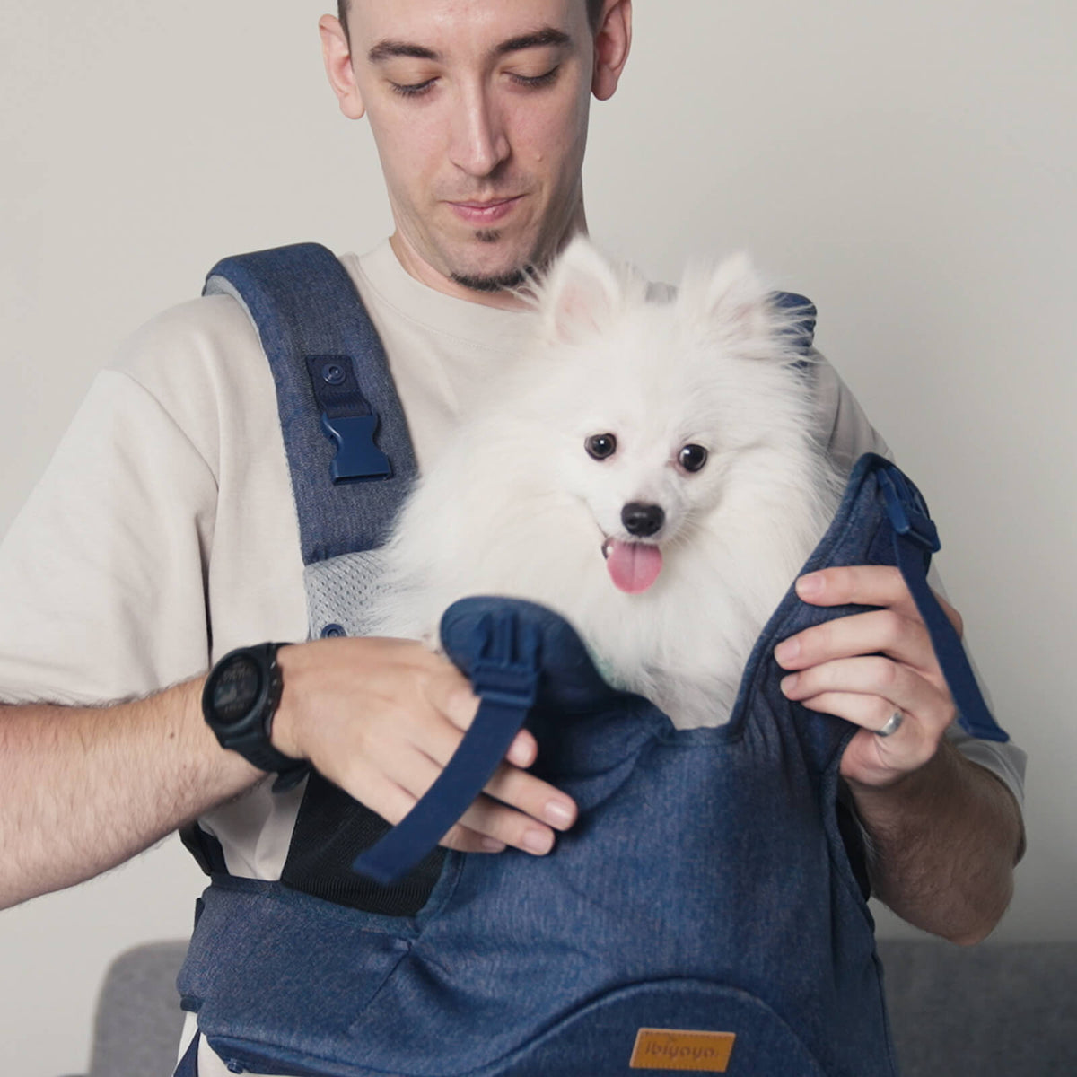 (Open-box item) Hug Pack Dog Sling Carrier Pet Front Chest Wrap Carrier
