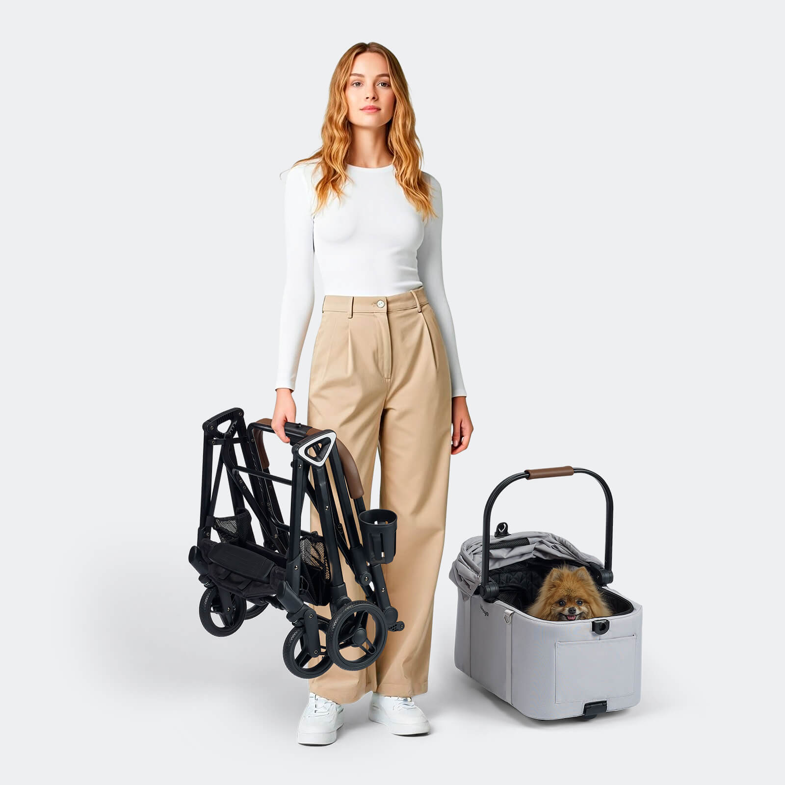 Tinker Small Detachable Pet Stroller – Compact Buggy for Cats & Small Dogs