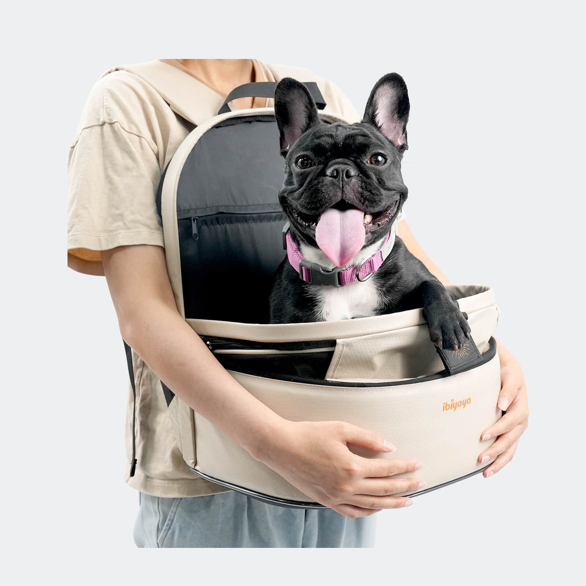 (Open-box item) Panorama Zipper-free Small Pet Travel Carrier, Cat-Dog Chest Carrier, with Optional Wheels