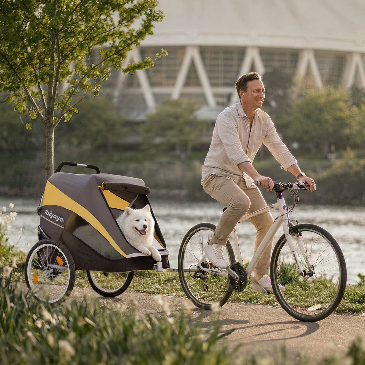 The Hercules Heavy-Duty Pro Pet Stroller-Bike Trailer, 3-Wheel Extra-Large Dog Stroller